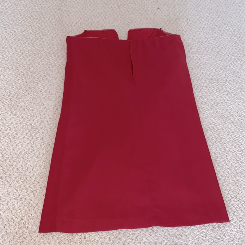 Red Strapless Dress - Picture 3 of 4